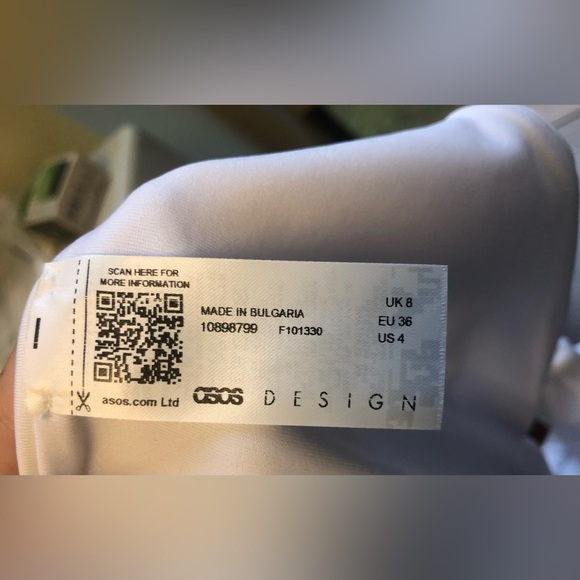 NWT ASOS Recycled Knotted High Leg Hipster Bikini Bottom in White - Size 4 - Picture 5 of 6